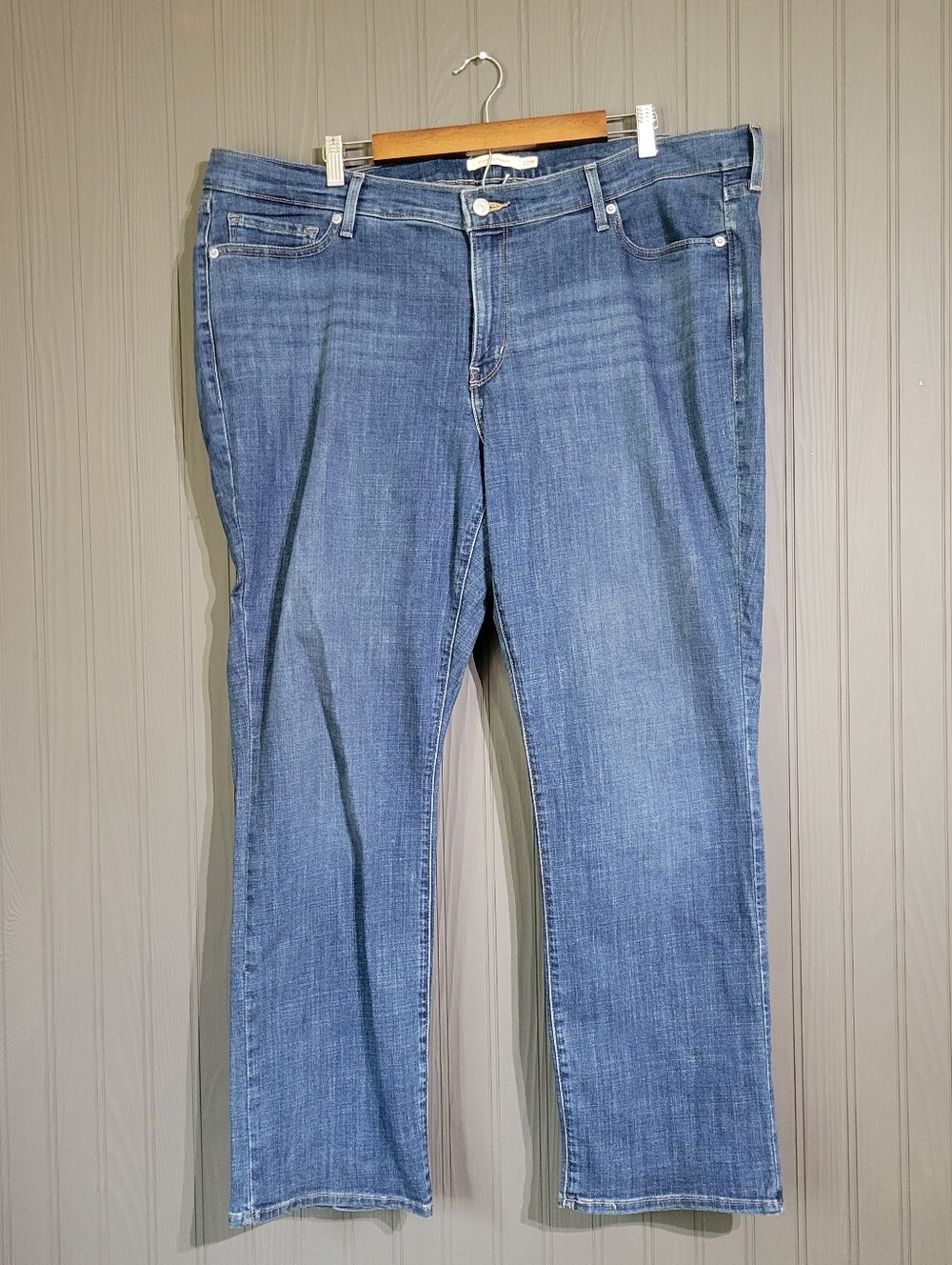 Levi's Denim Jeans Classic Straight Fit Dark Wash Blue Women's Plus 22W